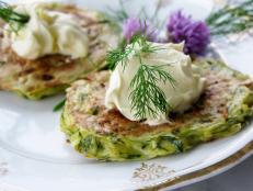Cooking Channel serves up this Zucchini and Dill Pancakes recipe from Josh Kilmer-Purcell  and Brent Ridge plus many other recipes at CookingChannelTV.com