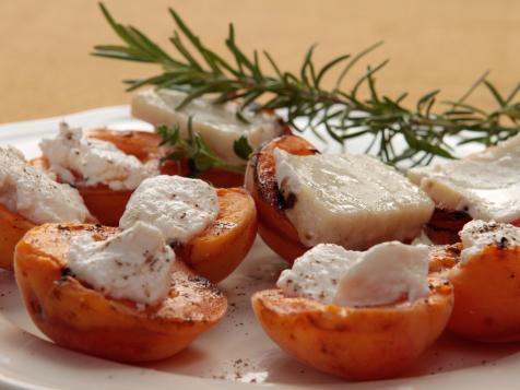 Grilled Apricots with Goat Cheese