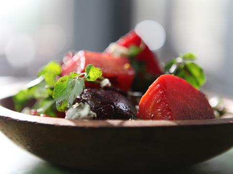 Slow-Roasted Beets with Blue Cheese, Watercress and Toasted Walnuts