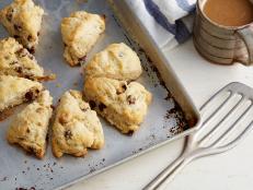 Cooking Channel serves up this Chocolate Chip Walnut Scones recipe  plus many other recipes at CookingChannelTV.com