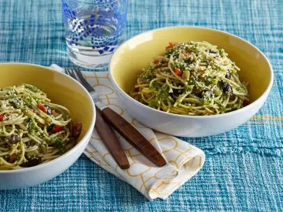Jason Wrobel's Cilantro Lime Pesto Pasta for Cooking Channel's How to Live to 100