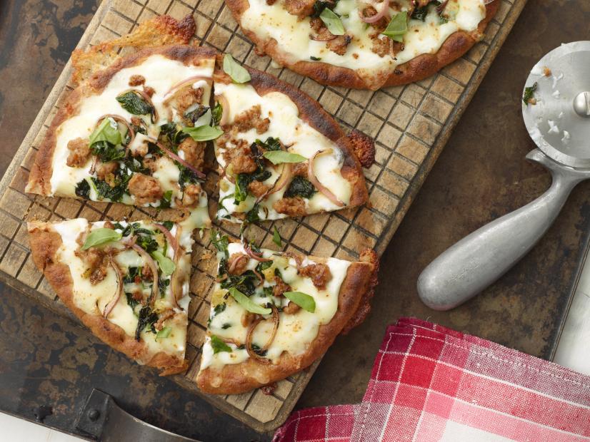 Double Cheese Pita Pizzas Recipe Cooking Channel