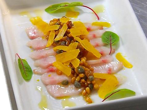 Cured Cobia with Toasted Pine Nut Relish