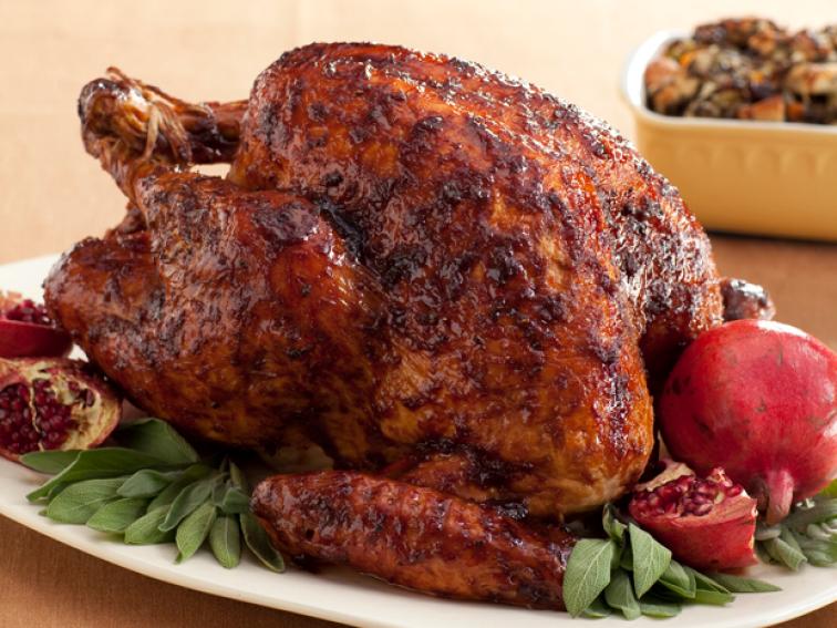 Black PepperPomegranate Molasses Glazed Turkey Recipe Bobby Flay