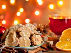 Christmas homemade cookies with punch and spices