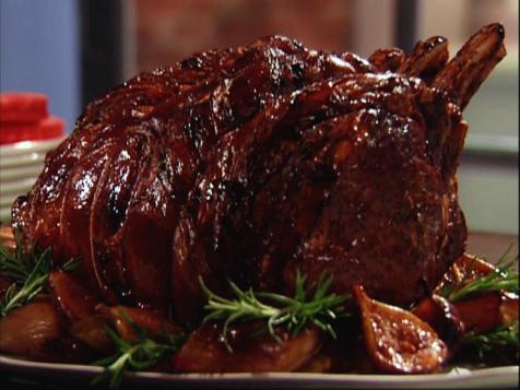 Prosciutto Standing Rib Roast with Figs