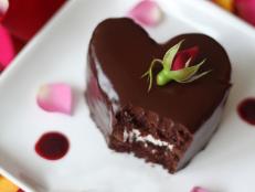 Cooking Channel serves up this Heart-Shaped Chocolate Raspberry Cakes recipe  plus many other recipes at CookingChannelTV.com