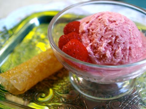 Jennifer Mclagan's Simple Strawberry Ice Cream with Brandy Snaps