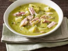 Cooking Channel serves up this Pea, Ham, and Potato Soup recipe  plus many other recipes at CookingChannelTV.com