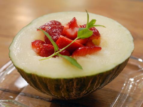 Melon with Strawberries and Raspberries