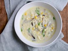 Cooking Channel serves up this Cream of Corn Egg Drop Soup recipe  plus many other recipes at CookingChannelTV.com