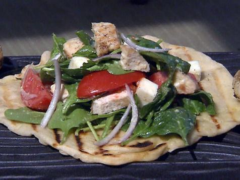 Piadine with Grilled Chicken and Spinach Salad