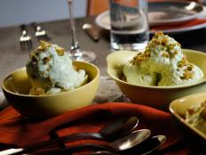 Cooking Channel serves up this Raita Ice Cream with Indian Pistachio Brittle recipe  plus many other recipes at CookingChannelTV.com