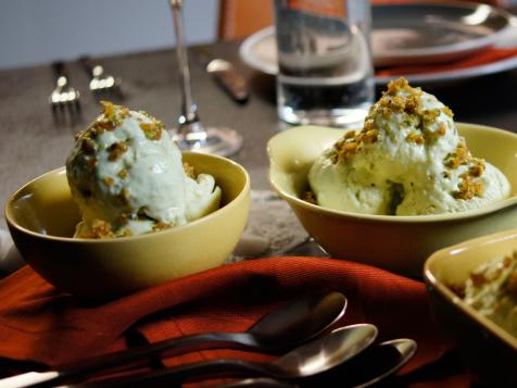 Raita Ice Cream with Indian Pistachio Brittle