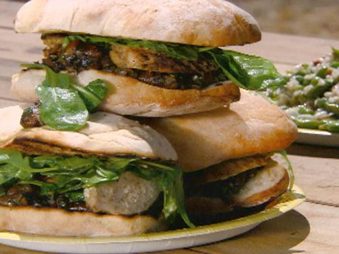 Grilled Chicken Sandwich with Grilled Mushroom Vinaigrette