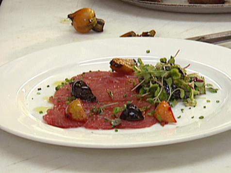 Tuna Carpaccio with Roasted Baby Beets and Citrus Pressed Olive Oil