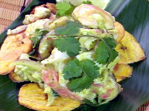 Sweet Banana Tostones with Caribbean Lobster and Hearts of Palm Salad
