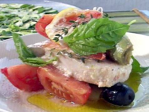 Swordfish Baked in Foil with Mediterranean Flavors