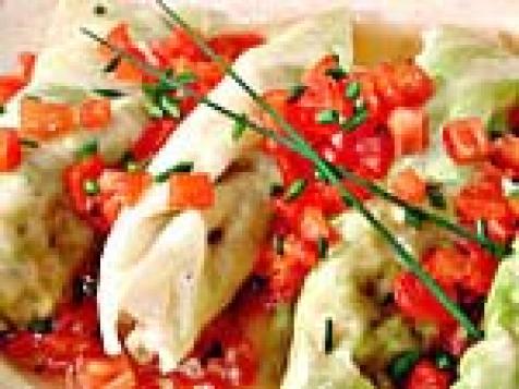 Stuffed Cabbage with Crab and Mint