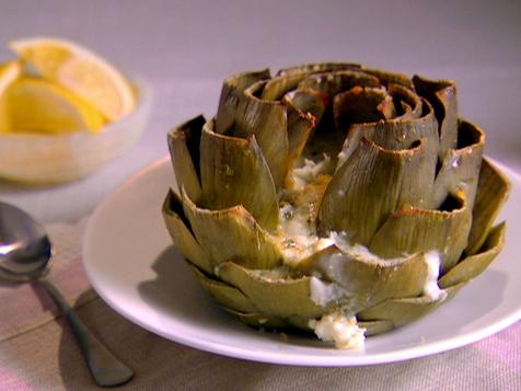 Baked Artichokes with Gorgonzola and Herbs