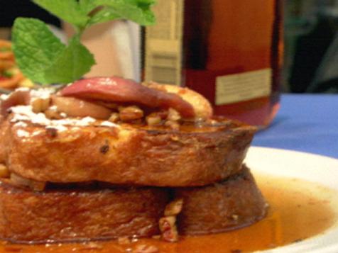 White Peach-Bourbon French Toast with White Peach-Pecan Maple Syrup