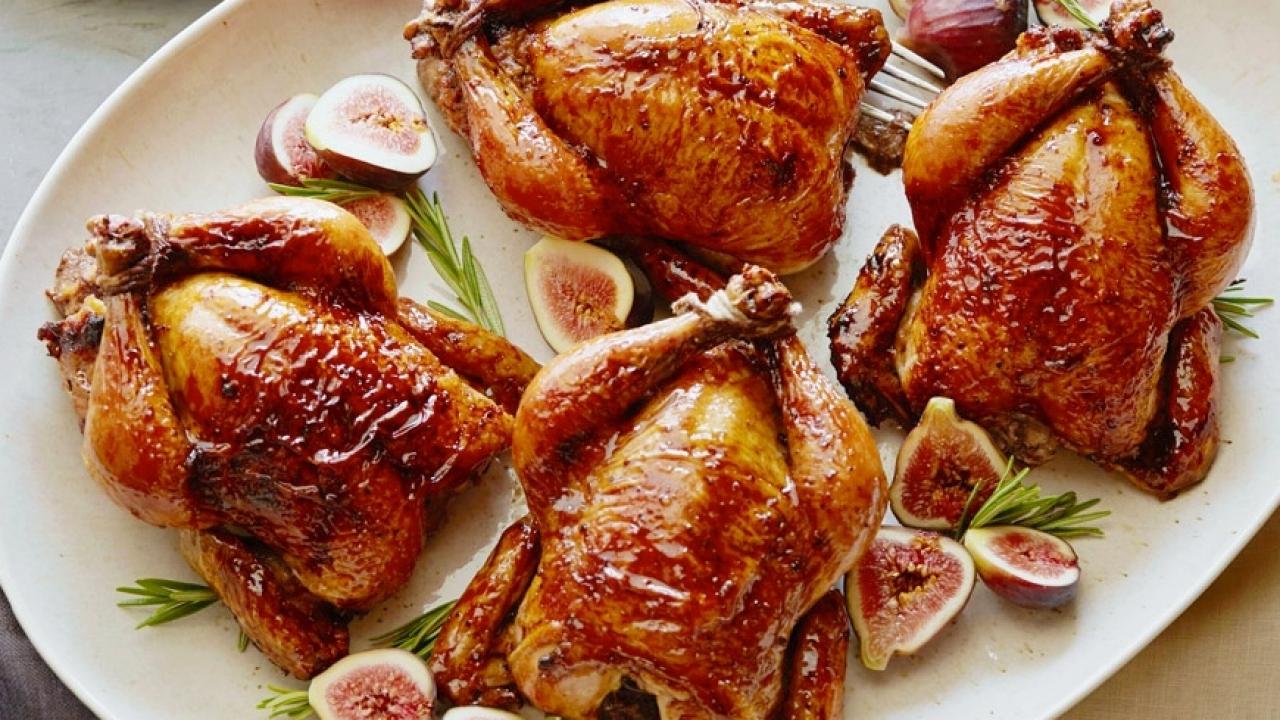 Holiday Hens with Fig Glaze