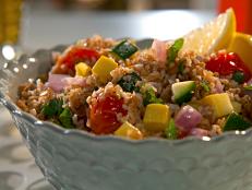 Cooking Channel serves up this Chunky Vegetable-Bulgur Salad recipe  plus many other recipes at CookingChannelTV.com