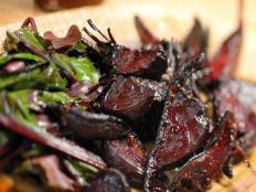 Cooking Channel serves up this Roasted Beetroot with Sauteed Greens recipe from Laura Calder plus many other recipes at CookingChannelTV.com