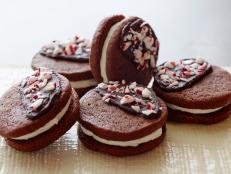 Cooking Channel serves up this Candy Cane Kissed Peppermint Patties recipe  plus many other recipes at CookingChannelTV.com