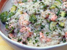 Cooking Channel serves up this Shrimp and Zucchini Risotto recipe from Debi Mazar and Gabriele Corcos plus many other recipes at CookingChannelTV.com