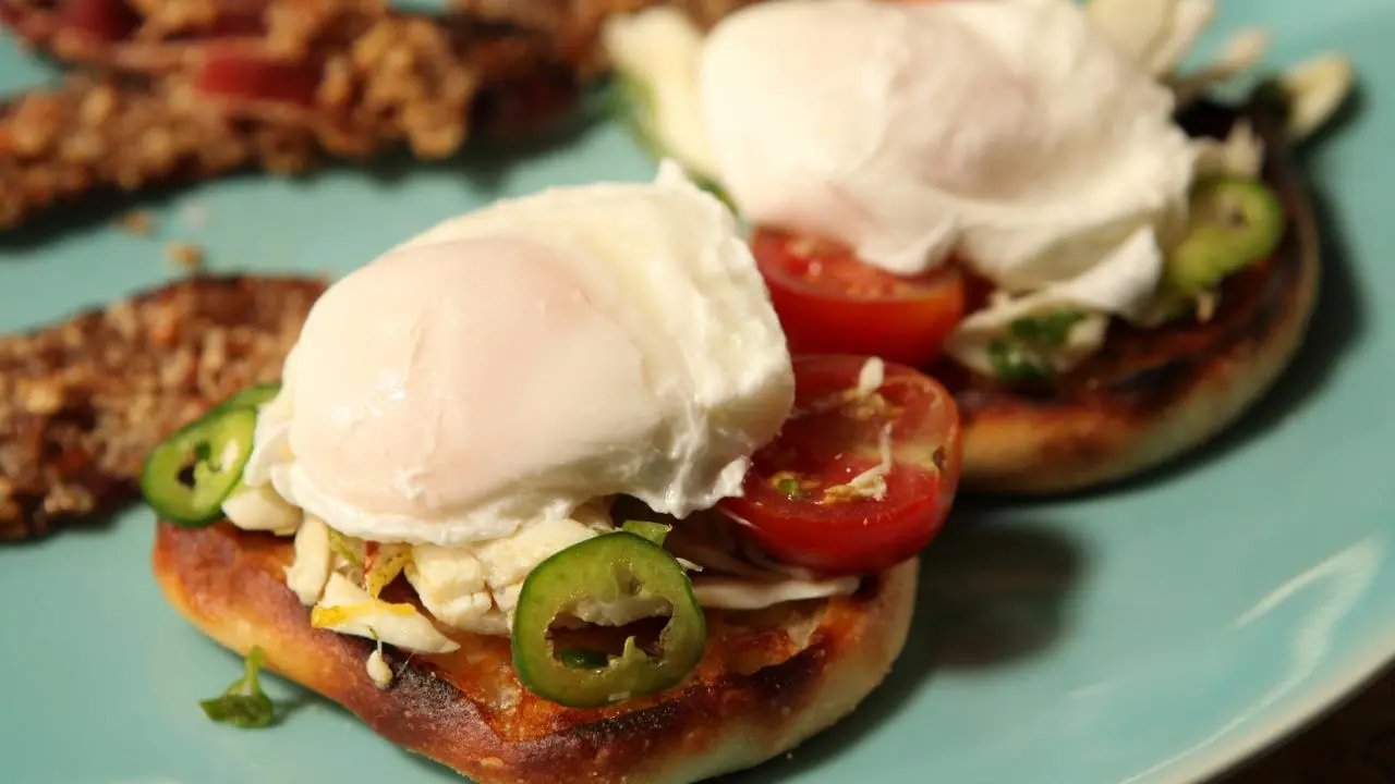 Poached Eggs and Crab Salad