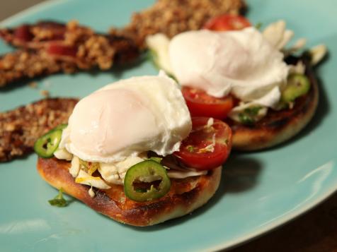 Poached Eggs with Crab Salad and English Muffins