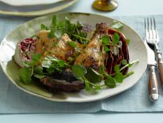 Cooking Channel serves up this Garlicky Grilled Chicken, Portobello, and Radicchio Salad recipe from Tyler Florence plus many other recipes at CookingChannelTV.com