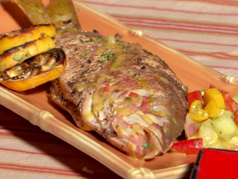 Grilled Whole Fish with Four Pepper-Ginger Sauce