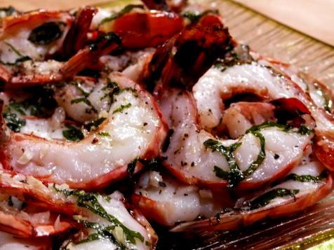 Shrimp with Garlic and Basil Oil