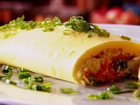 Smoked Salmon and Cream Cheese Omelette with Green Onions