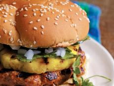 Cooking Channel serves up this Burgers al Pastor recipe  plus many other recipes at CookingChannelTV.com