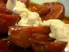 Cooking Channel serves up this Caramelized Pears with Rum Raisin Mascarpone recipe from Tyler Florence plus many other recipes at CookingChannelTV.com