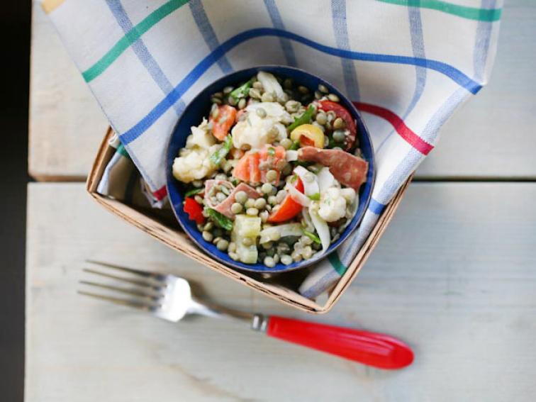 Lentil Salad with Salami and Giardiniera Recipes Cooking Channel