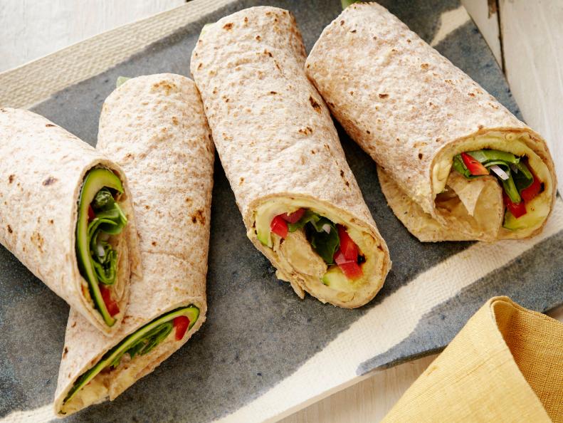 Hummus grilled veggie wrap