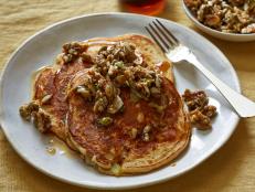 Cooking Channel serves up this Whole-Wheat Pancakes with Nutty Topping recipe from Ellie Krieger plus many other recipes at CookingChannelTV.com