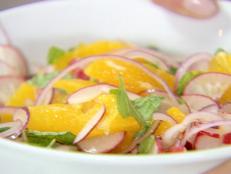 Cooking Channel serves up this Orange, Radish, and Mint Salad recipe from Ellie Krieger plus many other recipes at CookingChannelTV.com