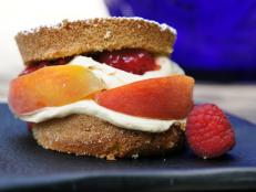 Cooking Channel serves up this Peach and Raspberry Shortcake recipe  plus many other recipes at CookingChannelTV.com
