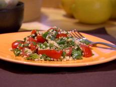 Cooking Channel serves up this Baby Tomato and Fresh Herb Tabbouleh recipe from Dave Lieberman plus many other recipes at CookingChannelTV.com
