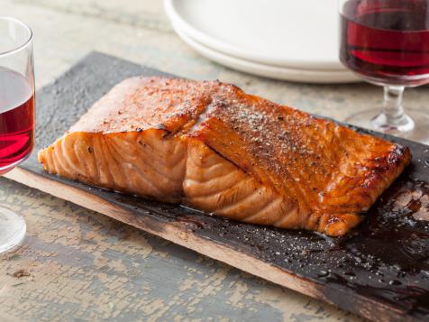 Planked Salmon with Honey-Balsamic Glaze