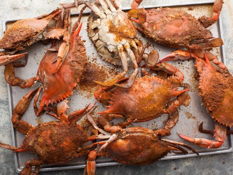 Old Bay Steamed Blue Crabs Recipes Cooking Channel Recipe Young Sun Huh Cooking Channel