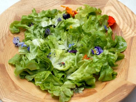 Salad with Nasturtiums and Raspberry Vinaigrette