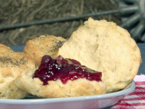 Black Pepper Biscuits with Orange-Blueberry Marmalade