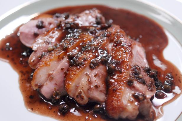 Duck Breasts With Green Peppercorn Sauce Recipes Cooking Channel Recipe Laura Calder Cooking Channel Sichuan peppercorns counter the heat of chili paste, while fermented black beans add savory flavor to this rice cake dish. duck breasts with green peppercorn sauce