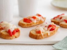 Cooking Channel serves up this Sweet Pepper Crostini recipe from Giada De Laurentiis plus many other recipes at CookingChannelTV.com